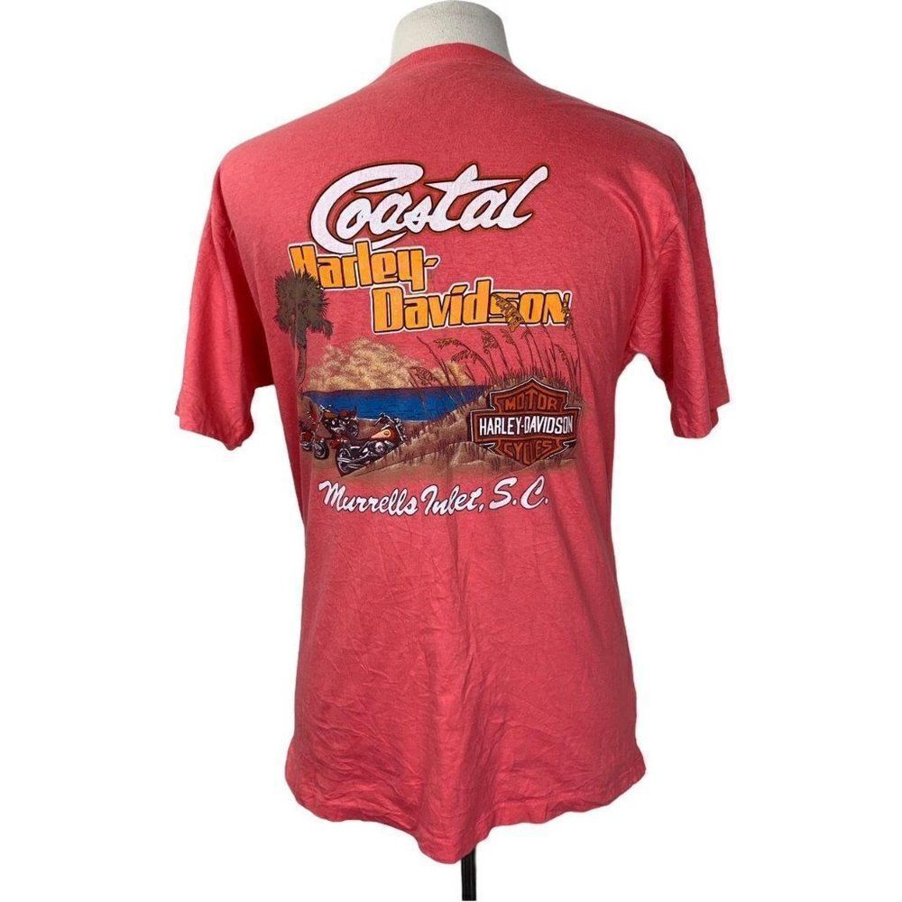 Vintage Harley Davidson T-Shirt XL Peach Costal Si